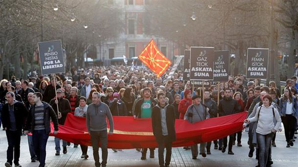 Marcha por la libertad en Pamplona/Iruña. Foto: Efe