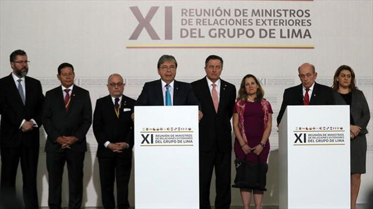 Rueda de prensa de los participantes en la reunión del Grupo de Lima