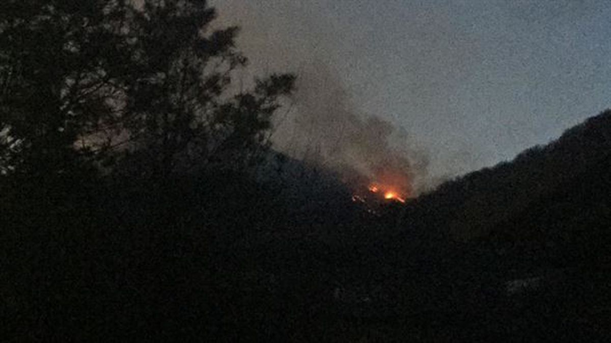 Incendio en el monte Zabalegi, esta semana.