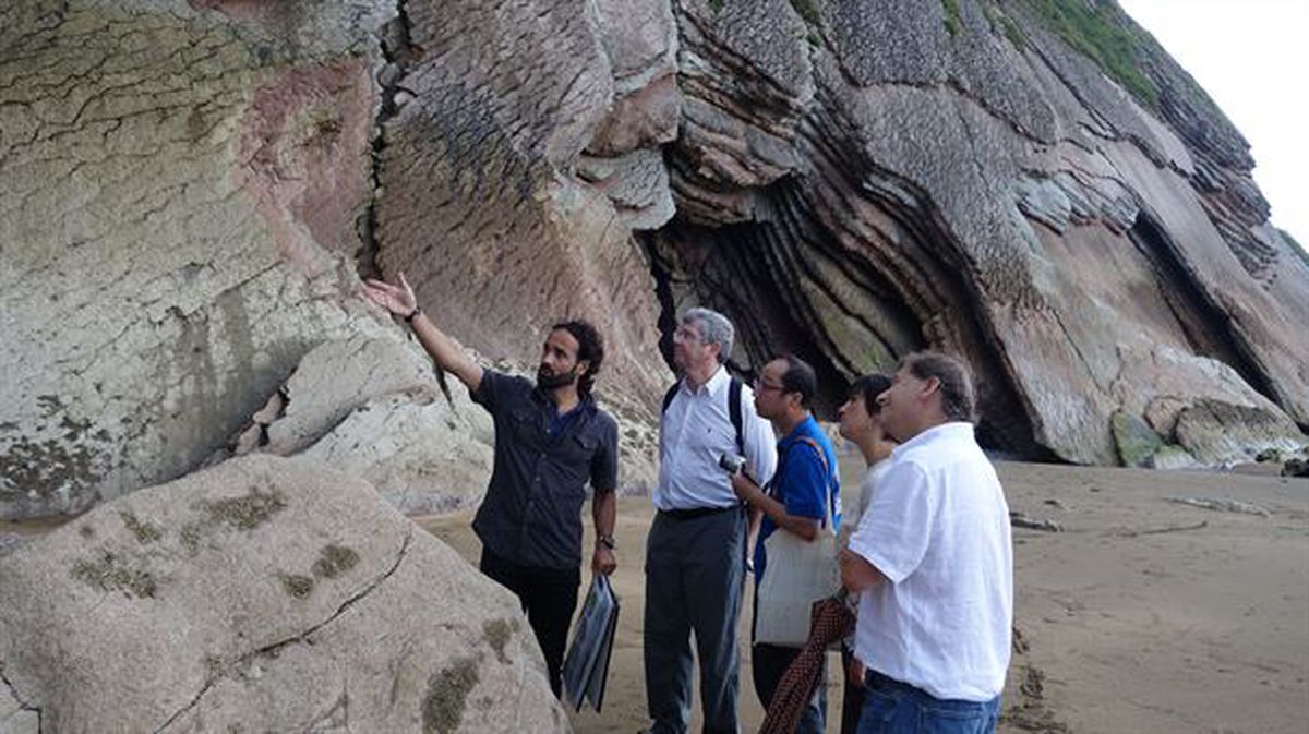 Los evaluadores de la Unesco en el Geoparque de la Costa Vasca