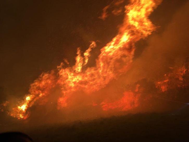 Incendios en Muskiz. Foto: @BomberosIurreta