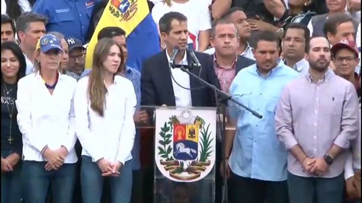 Juan Guaido, Caracaseko aireportura heldu denean. Argazkia: EFE