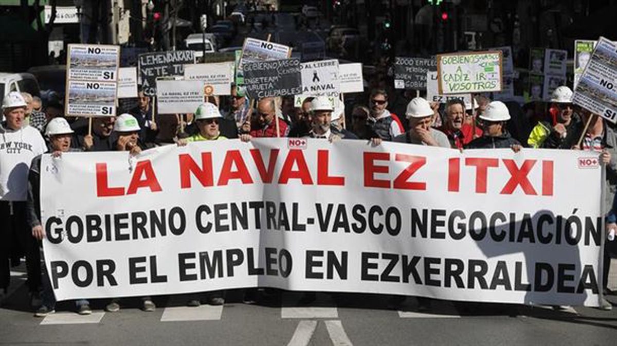 Una de las protestas de los extrabajadores de La Naval