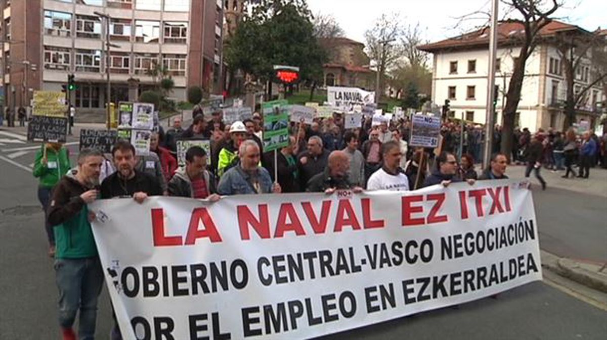 Manifestación de trabajadores de La Naval