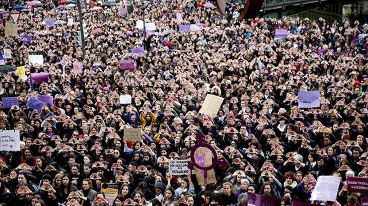 Atzo Bilbon izandako mobilizazio batean ateratako argazkia