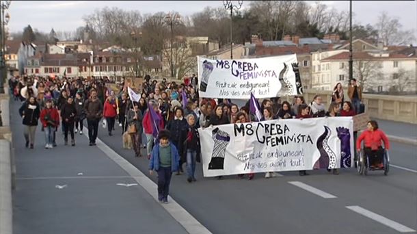 Foto de archivo de la manifestación del 8M de 2019 en Baiona