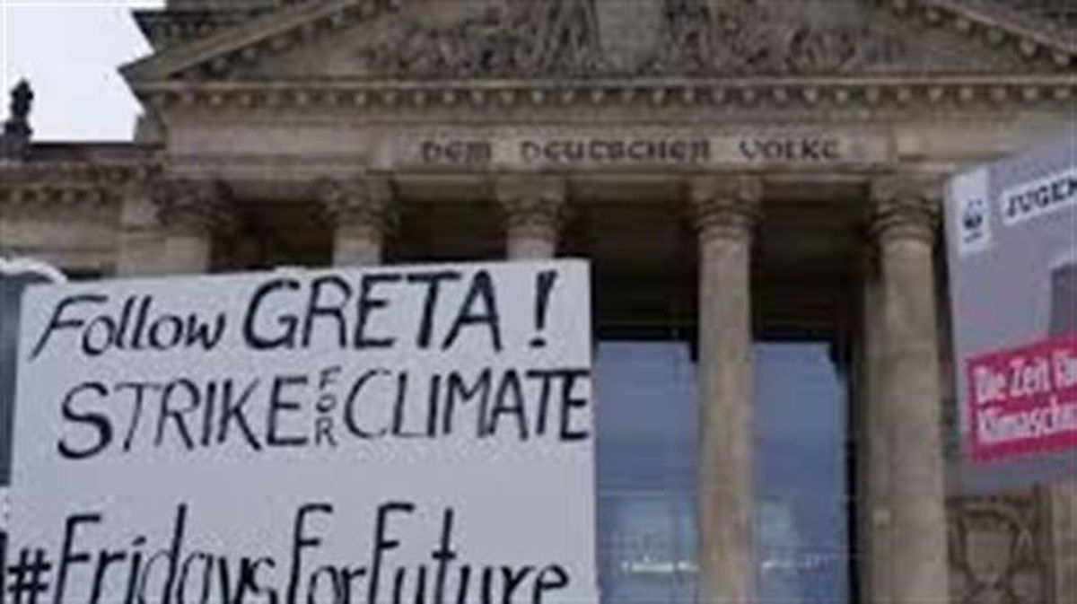 Klimaren aldeko protesta.