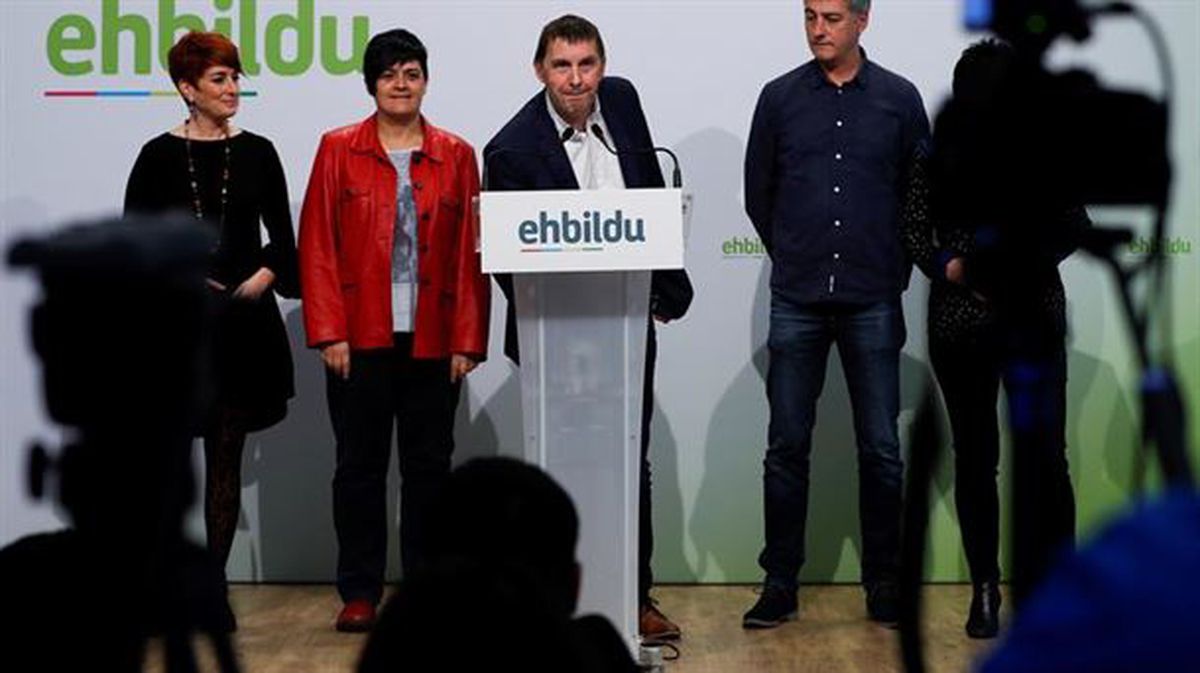 El coordinador general de EH Bildu, Arnado Otegi, en Donostia-San Sebastián. Foto: EFE