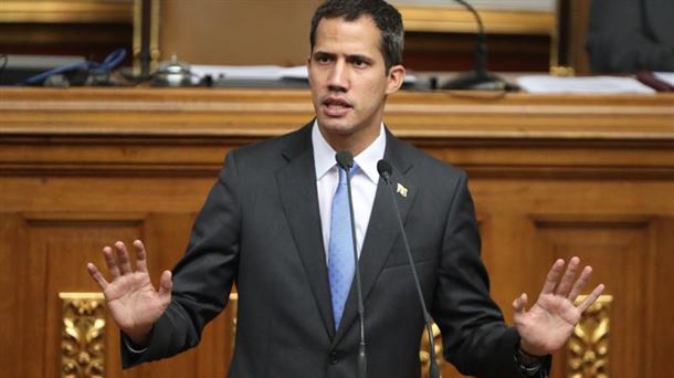 El presidente de la Asamblea Nacional de Venezuela, Juan Guaidó, en el Parlamento