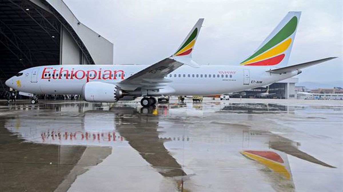 Un Boeing 737 MAX 8 de la compañía Ethiopian Airlines. 