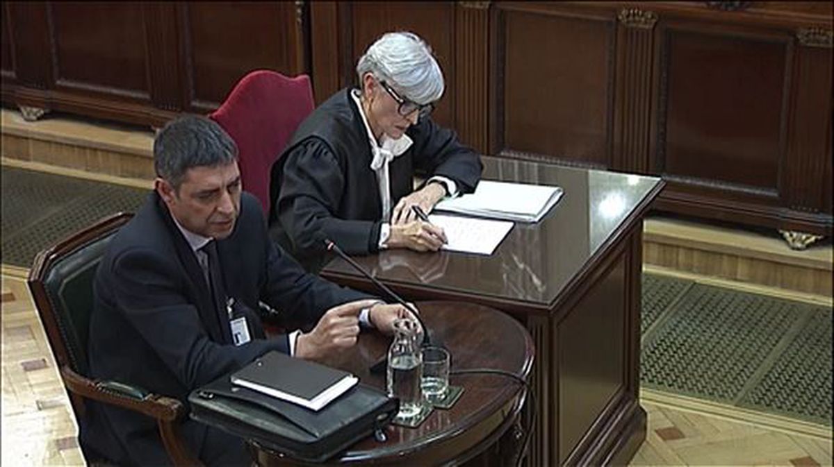 Josep Lluís Trapero, durante su declaración en el juicio