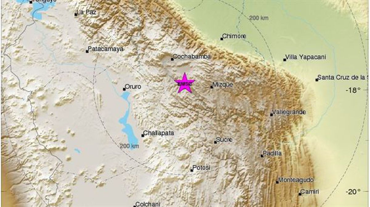 Lugar exacto donde se ha registrado el sismo en Bolivia