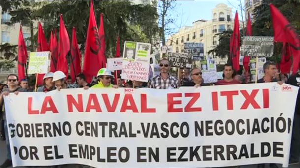 Manifestación de trabajadores de La Naval