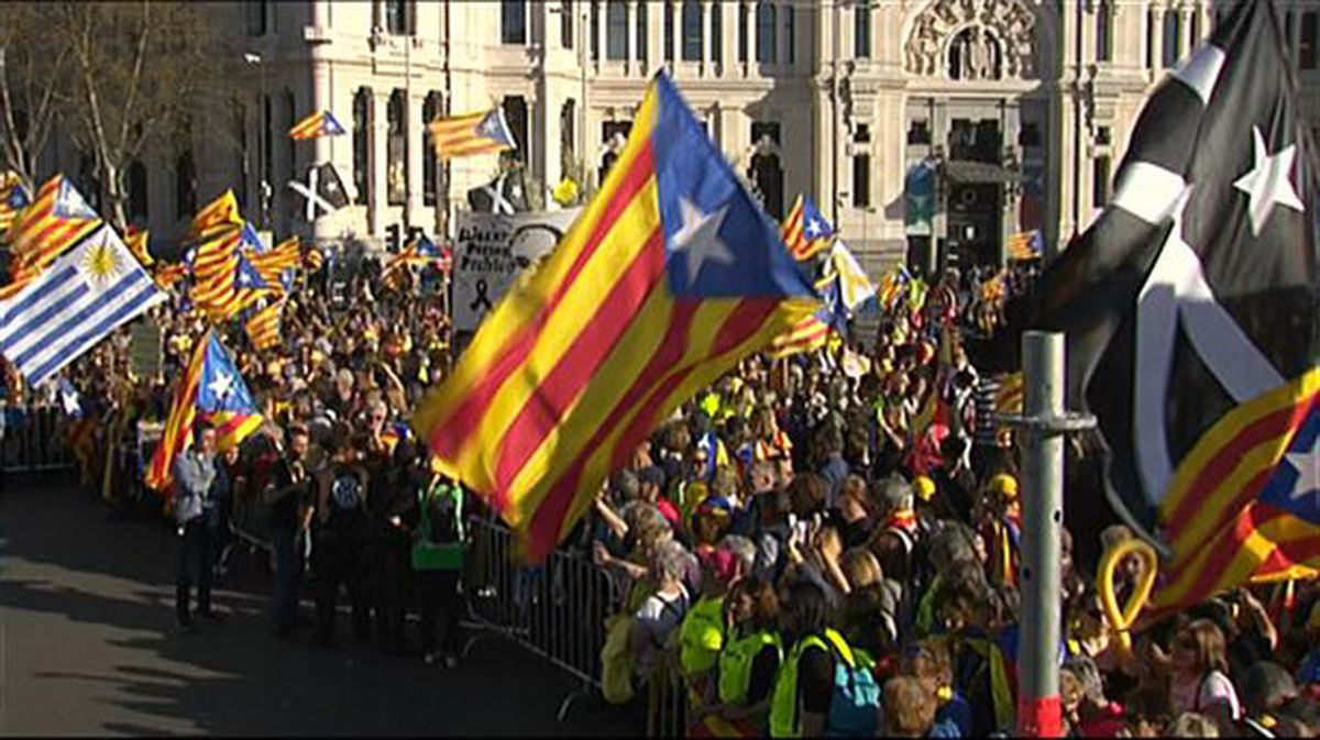 Imagen previa a la manifestación en Madrid.