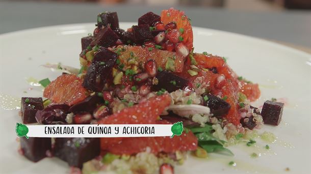 Ensalada de quinoa y achicoria