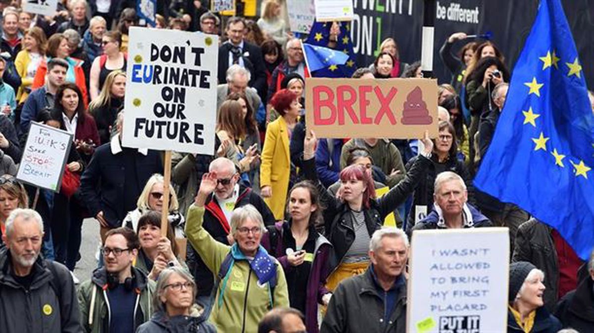 Manifestación para pedir otro referéndum sobre el 'brexit'. Foto: Efe