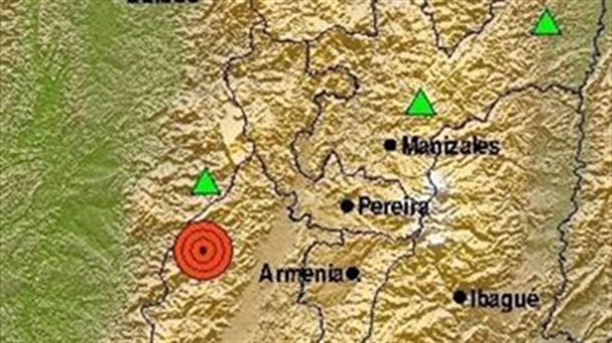 Mapa con el punto donde se ha registrado el terremoto. Foto: Efe