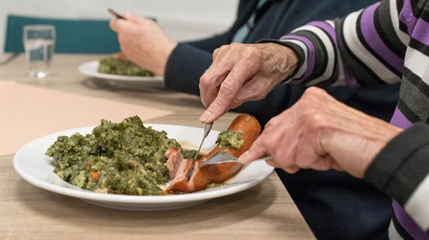 Comida triturada con forma "real" en las residencias de Bizkaia