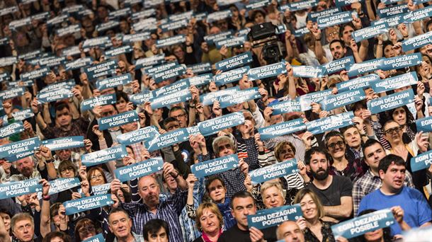 Acto de Gure Esku Dago en el Palacio Euskalduna de Bilbao. 