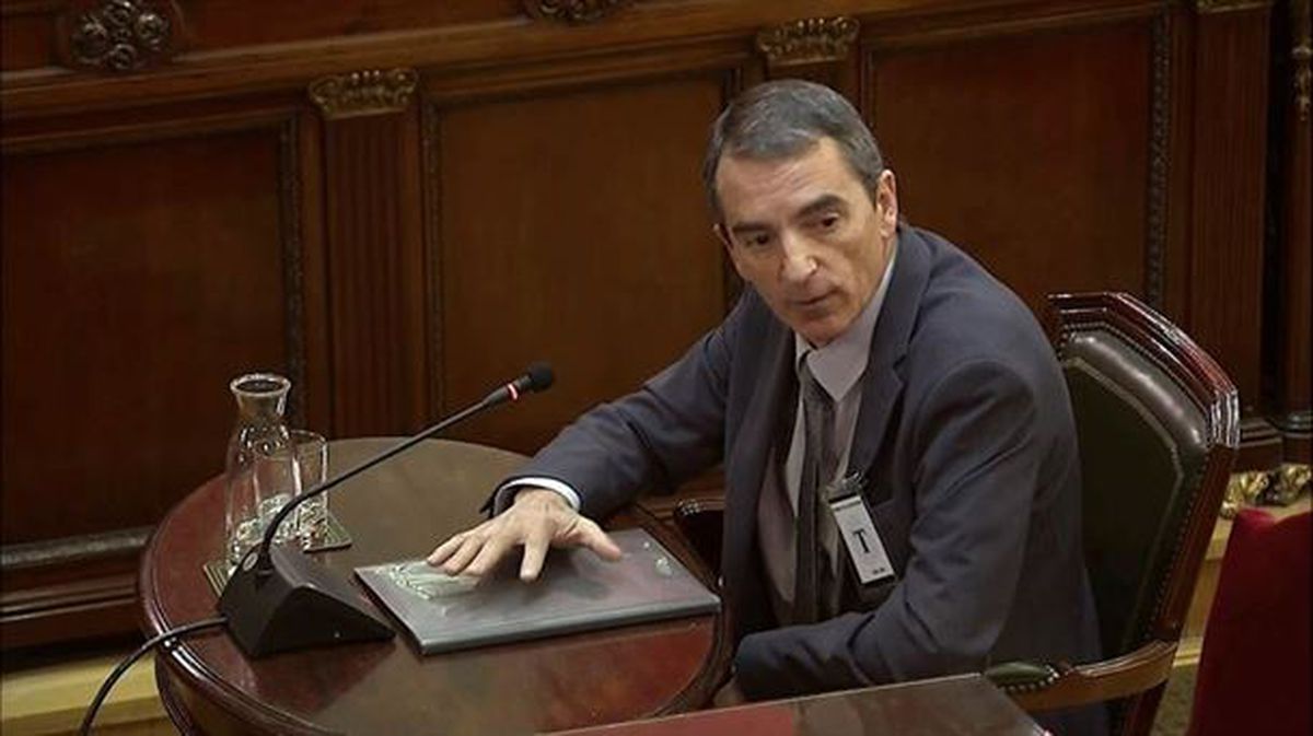 El comisario Joan Carles Molinero, durante su comparecencia del juicio a la cúpula del "procés