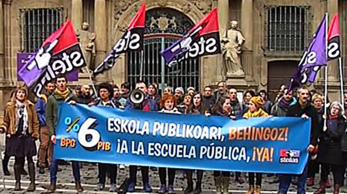 Protesta de STEILAS en Pamplona/Iruña. Foto: EiTB