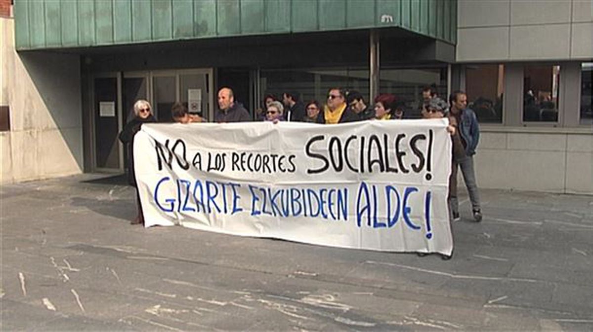 Imagen de archivo de otra protesta del colectivo Berri Otxok en Barakaldo.