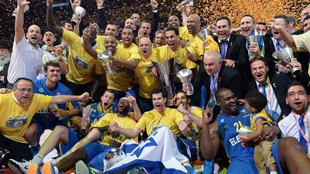 Maccabi Electra, campeón de la Final Four de Milán, 2014. Foto: Euroleague.net