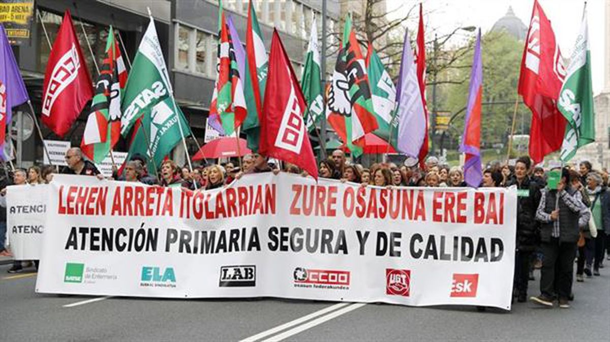 Trabajadores de Atención Primaria se manifiestan en Bilbao