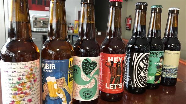 Difrentes tipos de cerveza artesana de la marca TitoBlas de Górliz