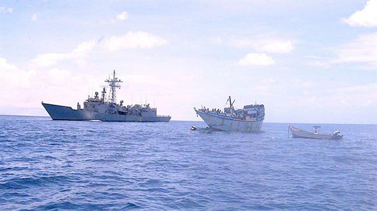 Momento de la interceptación en el Océano Índico