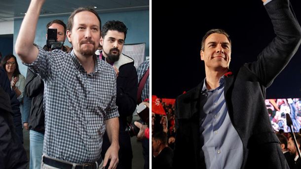 Pablo Iglesias y Pedro Sánchez. EFE