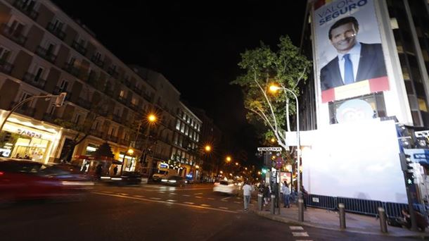 Vista del exterior de la sede del PP en Madrid (Génova 13). 