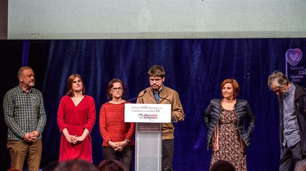 Lander Martínez durante las valoraciones de los resultados en las elecciones generales