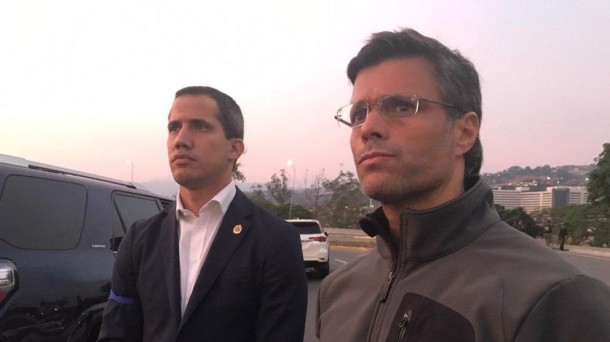 Juan Guaido eta Leopoldo Lopez oposizioko buruak.