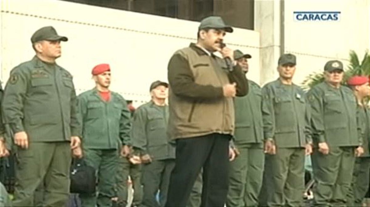 Nicolás Maduro durante un acto por el Día del Trabajo en Caracas