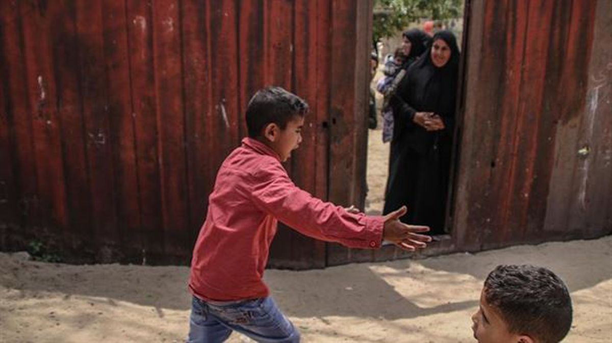 Unos niños palestinos en Gaza.
