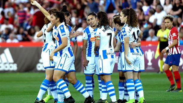 La Real Sociedad celebrando un gol en la Copa de la Reina. Foto: EFE