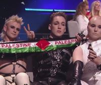Islandiako ordezkaritzak Palestinako banderak erakutsi ditu Eurovisioneko finalean