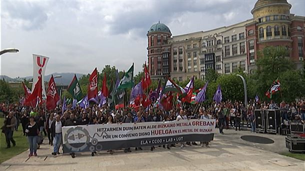 Bizkaiko metalgintzako langileek manifestazioa egingo dute larunbatean. Argazkia: EiTB. 