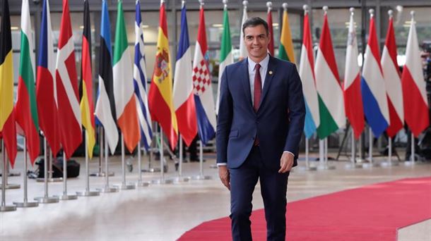 Pedro Sanchez Espainiako presidentea Bruselan (Belgika).