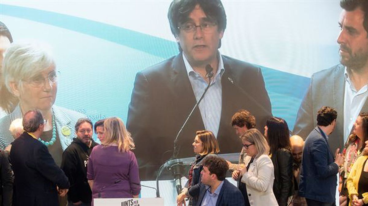 Carles Puigdemont, la noche electoral del 26M.
