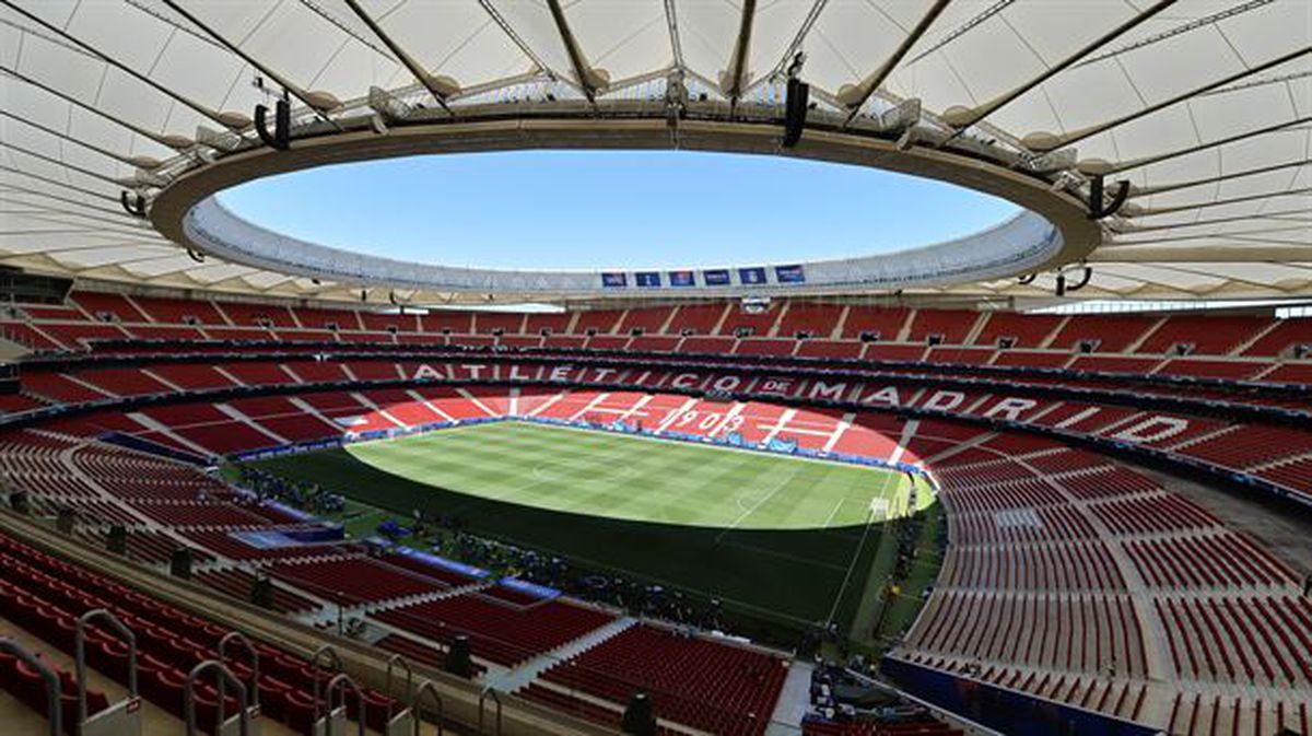 El estadio del Atlético de Madrid, Wanda Metropolitano con las gradas vacías