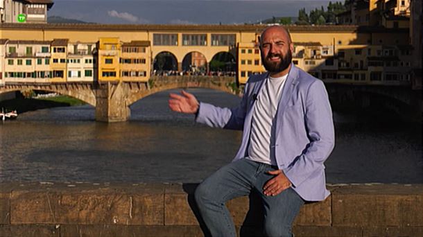 Pedro Mardones, con ponte Vecchio de fondo