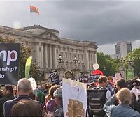 Protestas en Londres en contra de la visita de Trump