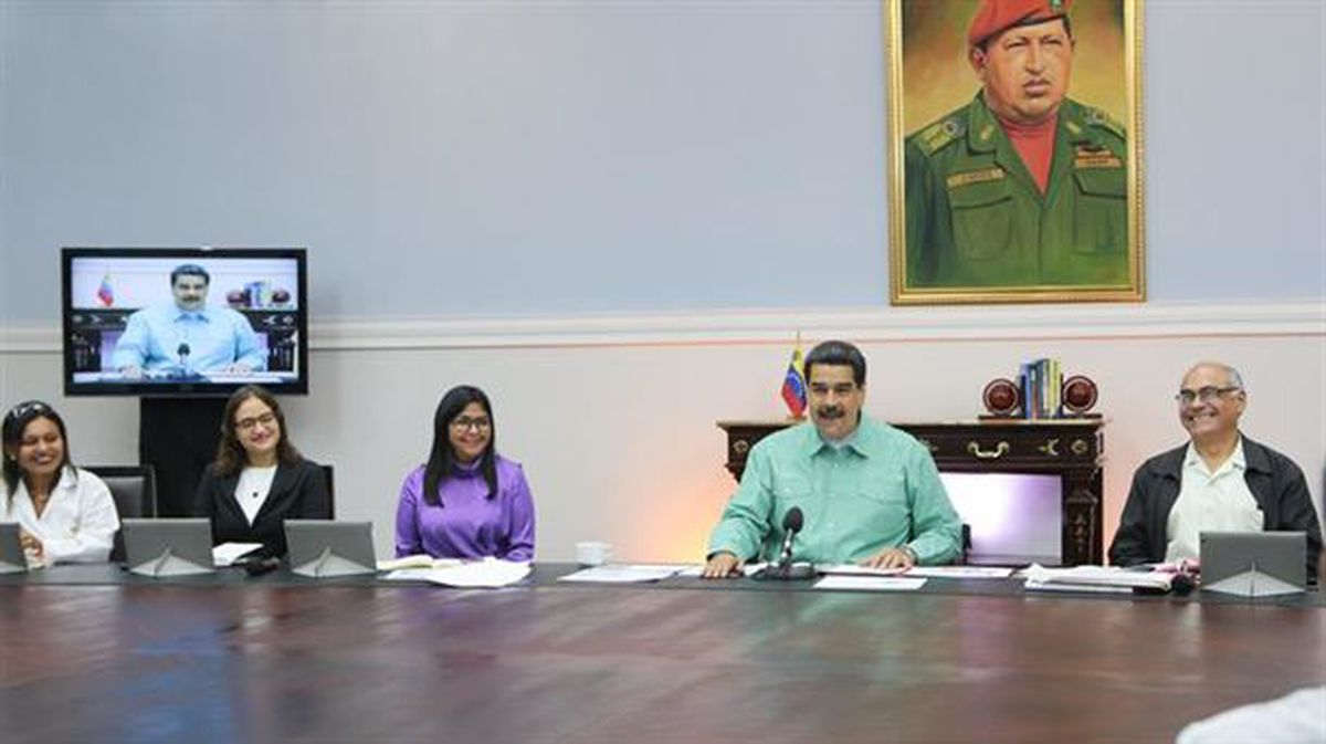 Nicolás Maduro en el Palacio Presidencial. Imagen: EFE