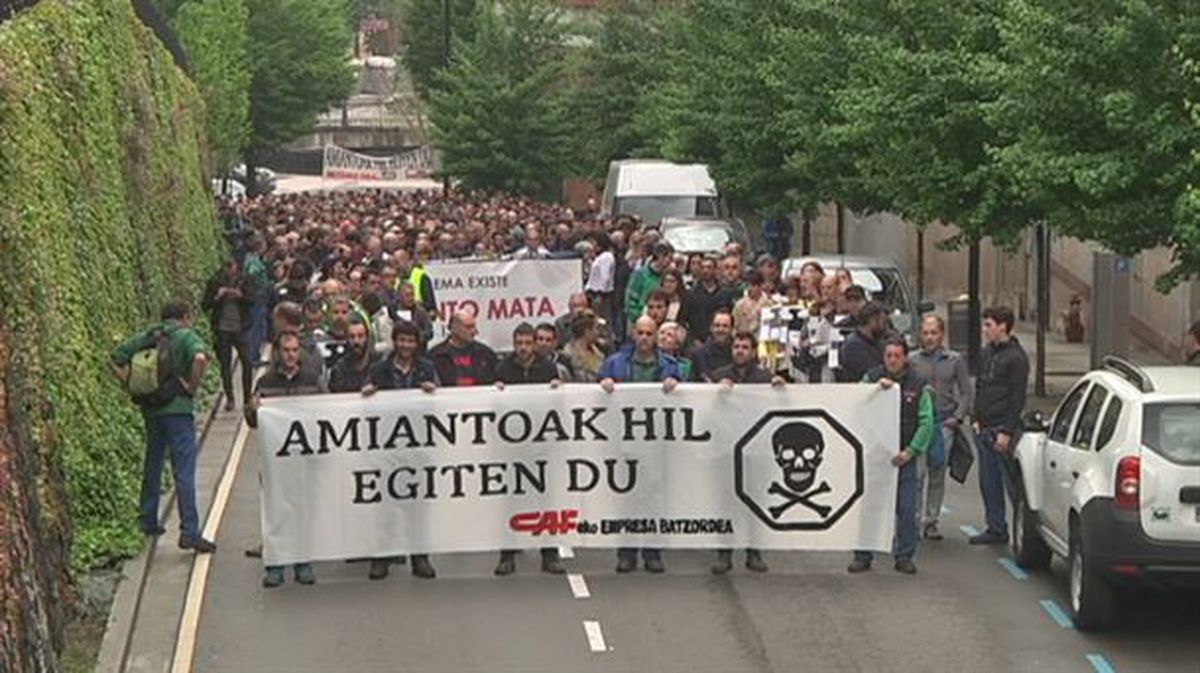 Una manifestación de los trabajadores de CAF. 