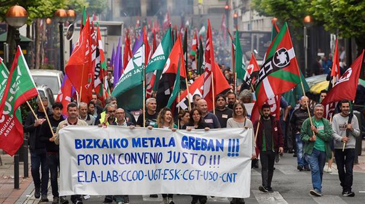Imagen de archivo de una protesta del sector del metal de Bizkaia