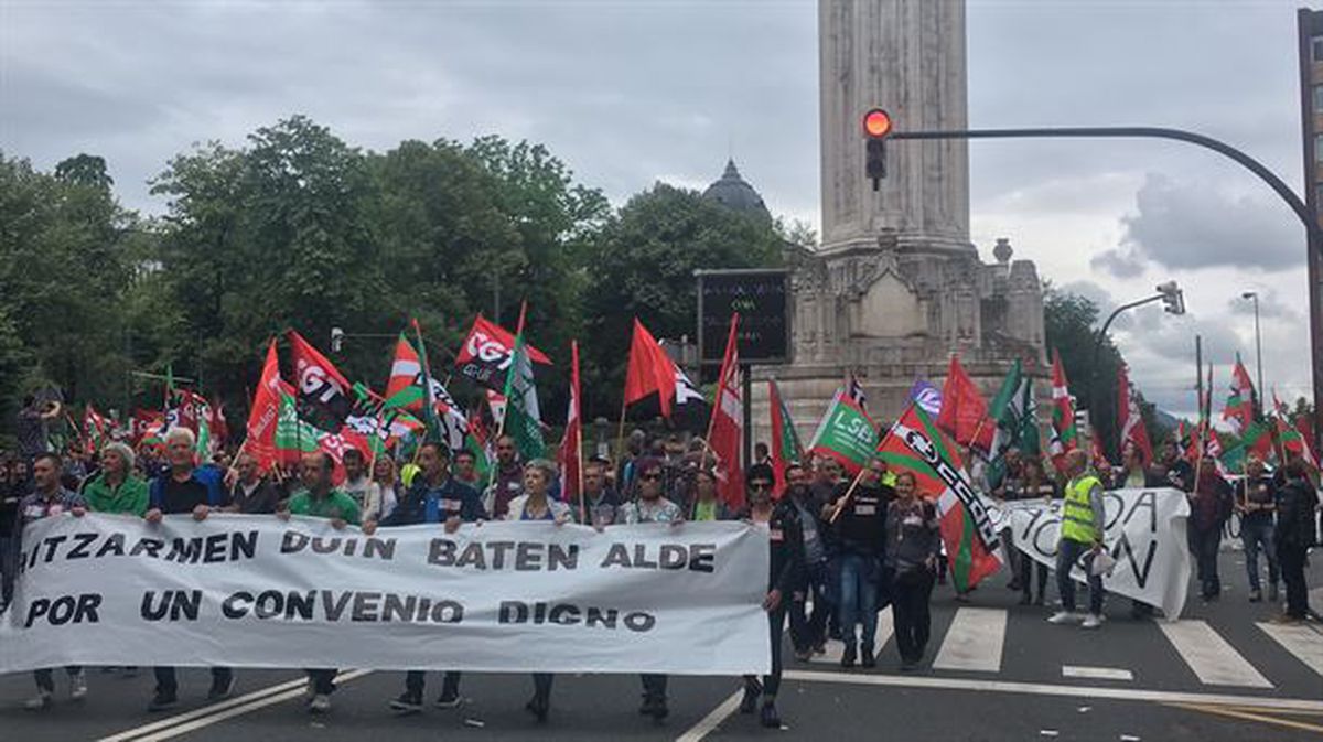 Manifestación de los trabajadores en Bilbao
