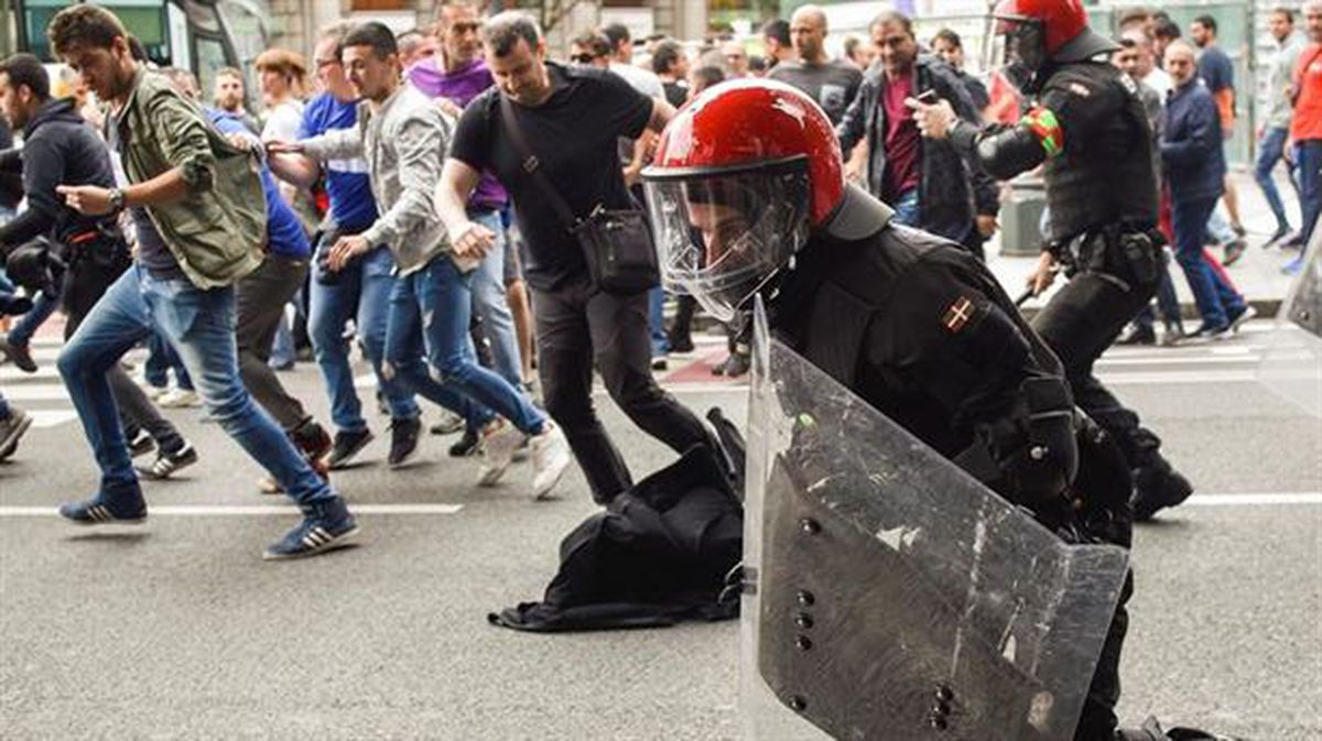 La agresión ocurrió en una marcha de trabajadores del Metal en Bilbao