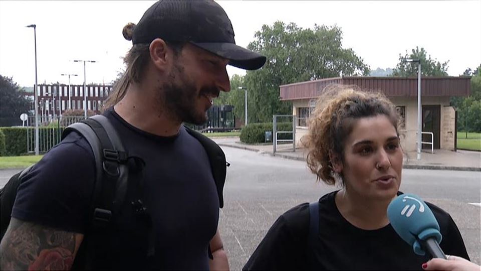 Ianire y Krasi, en Miramon, antes de la final. (Foto: EiTB)